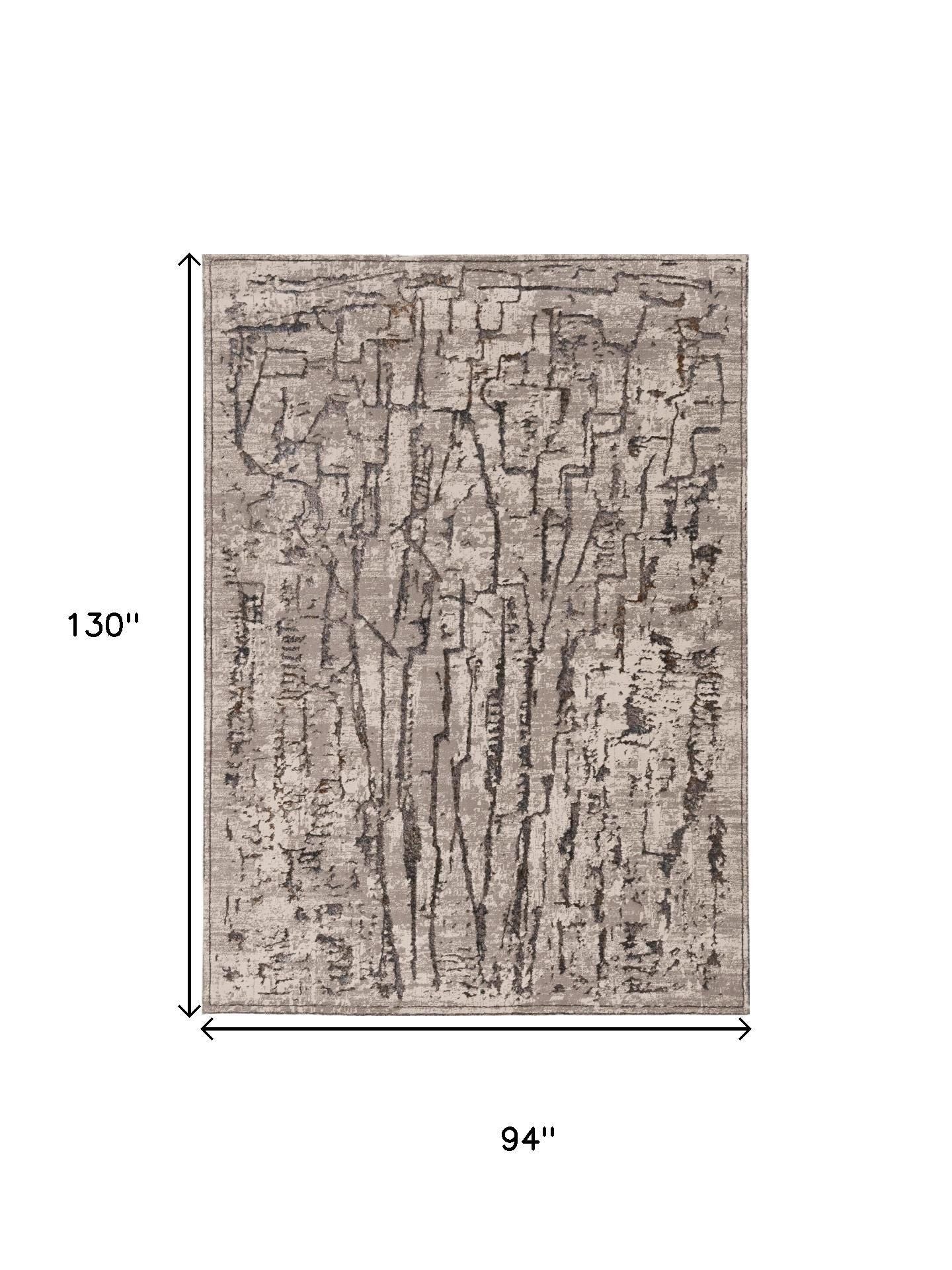 6' X 9' Gray And Black Abstract Distressed Area Rug