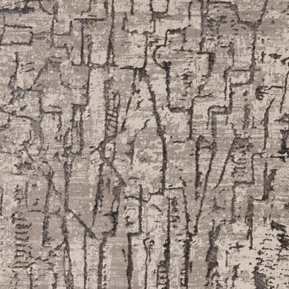 6' X 9' Gray And Black Abstract Distressed Area Rug