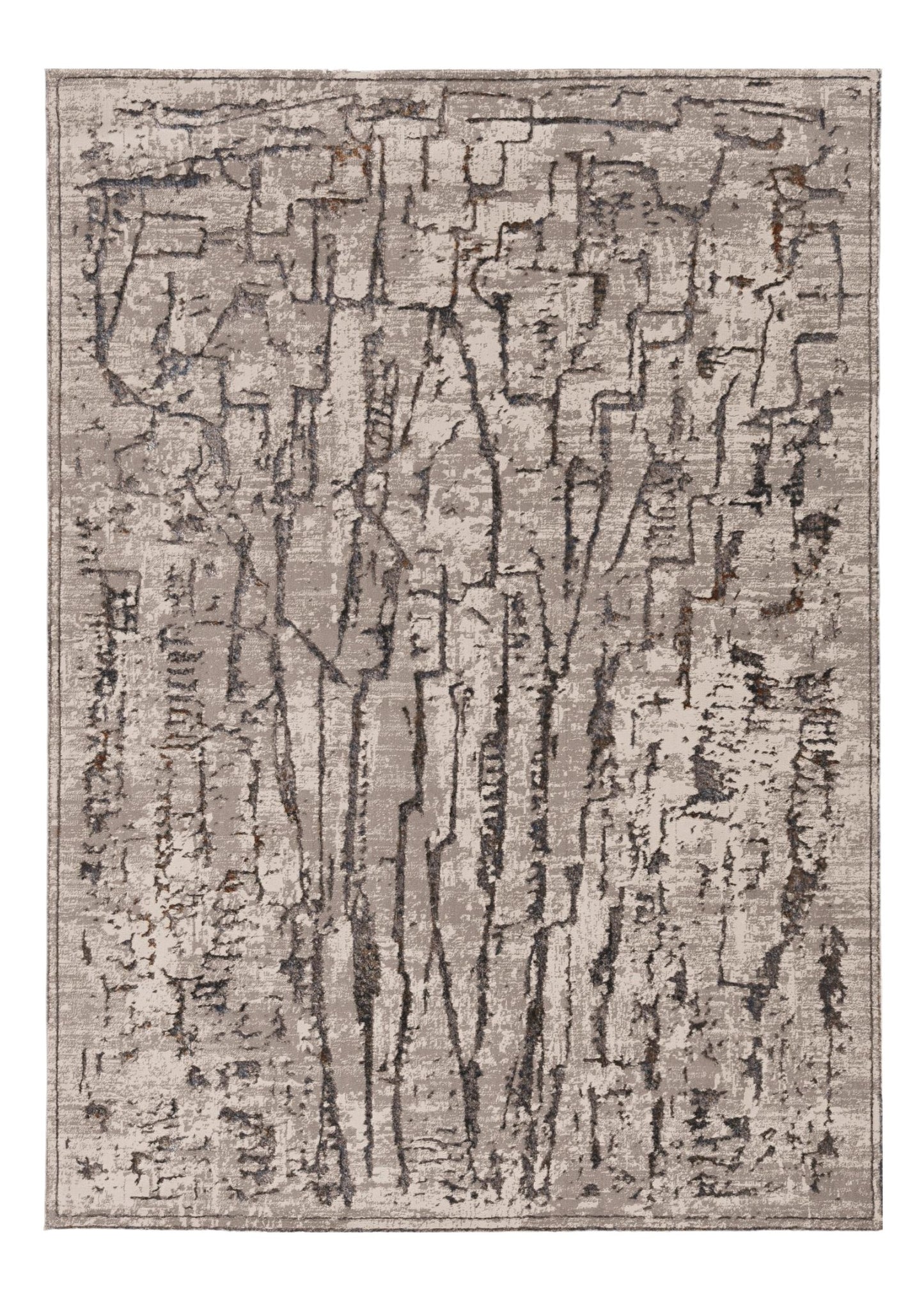 6' X 9' Gray And Black Abstract Distressed Area Rug