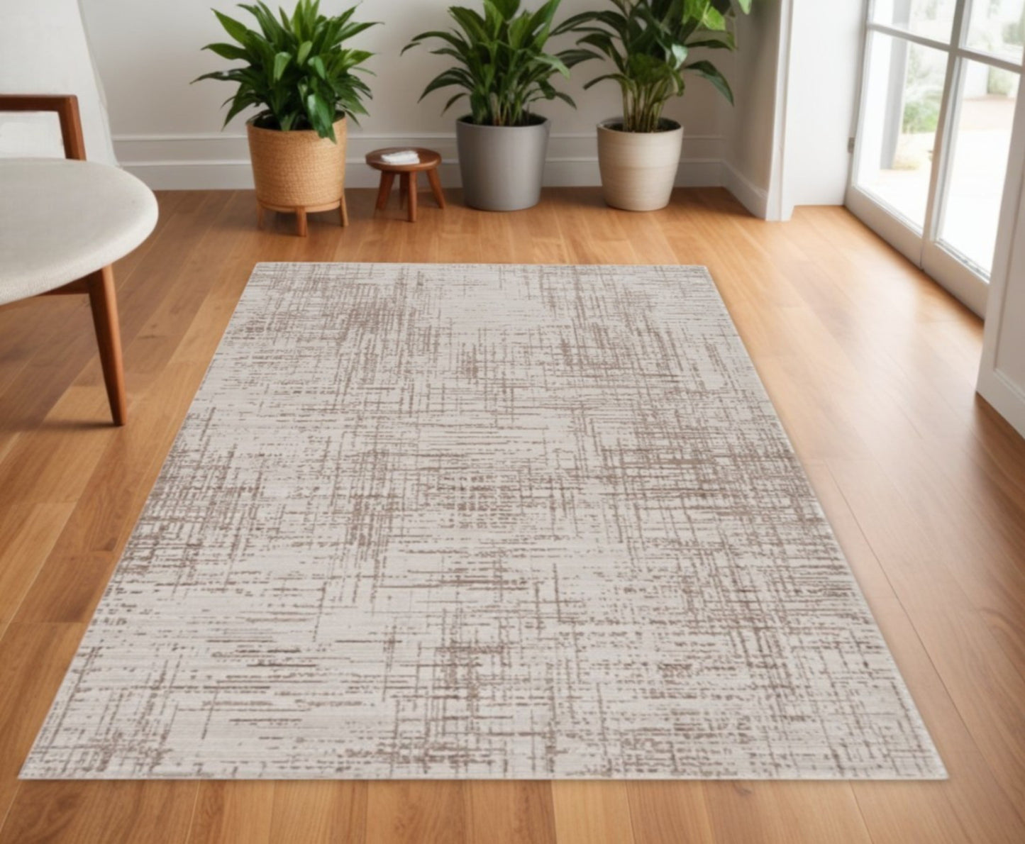 4' X 5' Natural Abstract Area Rug