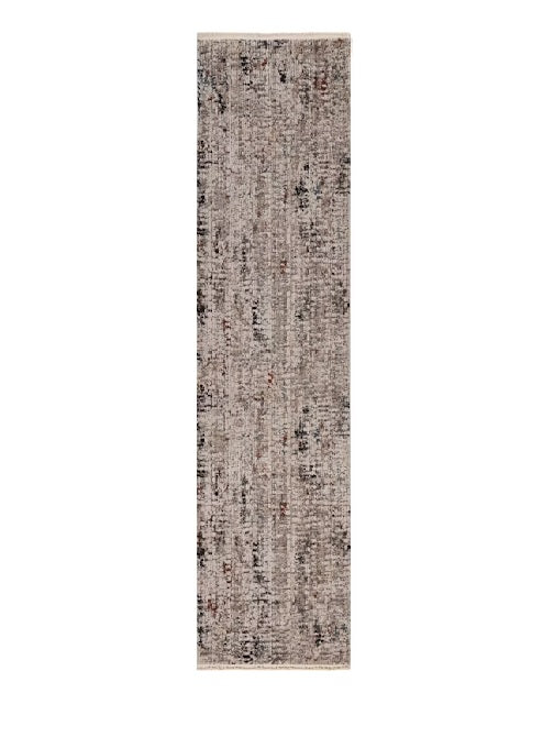 4' X 6' Silver Machine Woven Shrank Abstract Industrial Style Indoor Area Rug