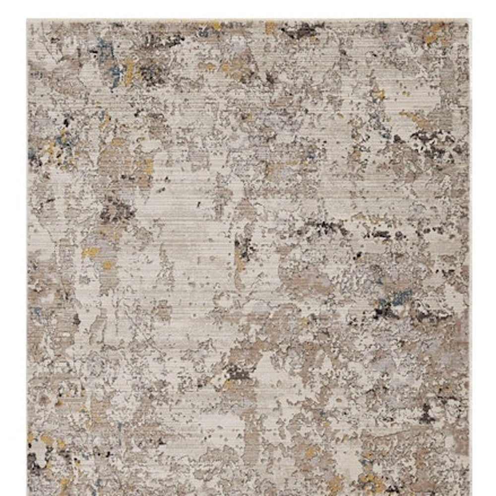 4' X 6' Silver Machine Woven Shrank Abstract Industrial Style Indoor Area Rug