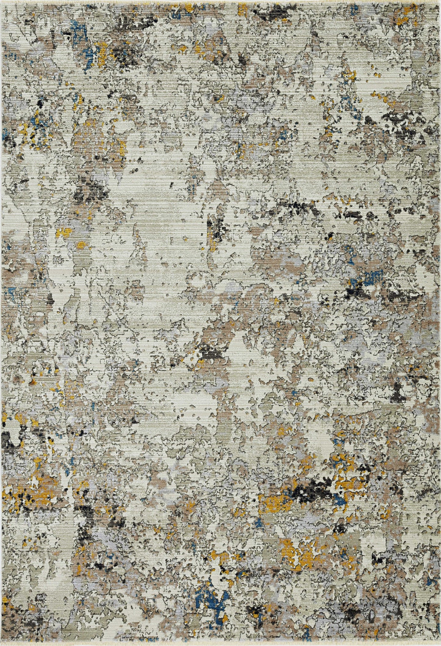 8' Beige Tan And Gold Abstract Round Rug