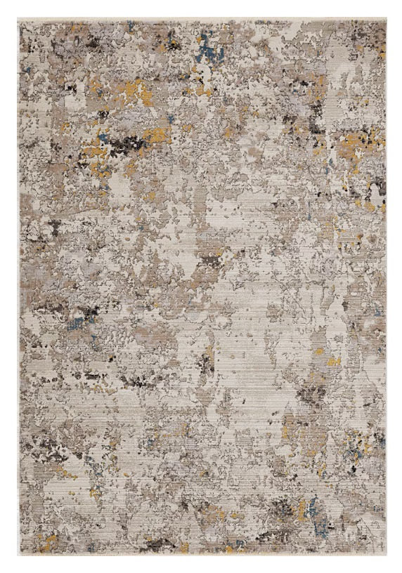 4' X 6' Silver Machine Woven Shrank Abstract Industrial Style Indoor Area Rug