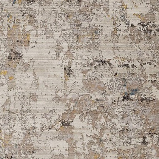 5' X 8' Gray Black And Gold Abstract Distressed Area Rug