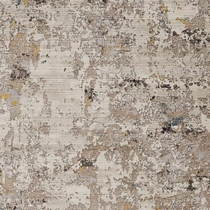 4' X 5' Beige Tan And Gold Abstract Area Rug