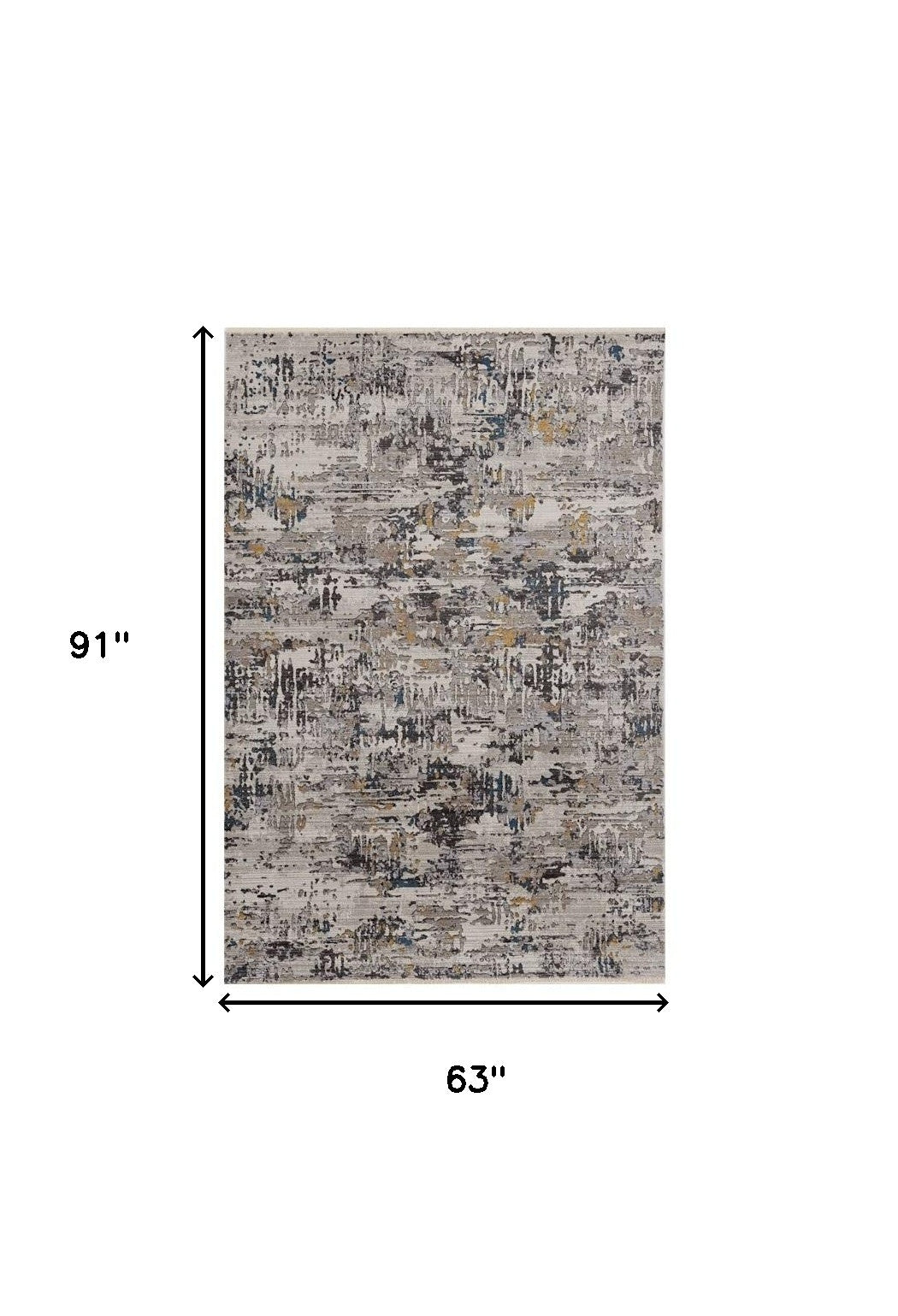 5' X 8' Grey Abstract Transitional Indoor Area Rug