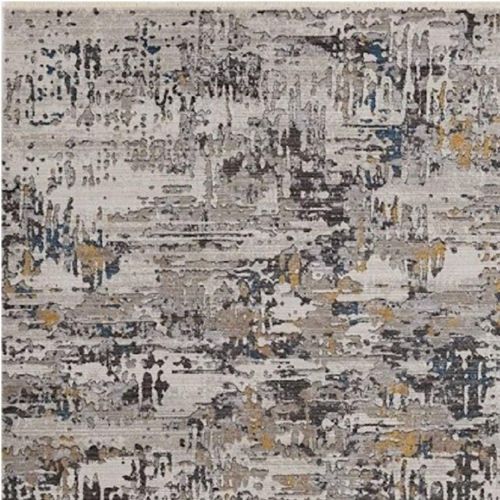 4' X 5' Beige Tan And Gold Abstract Area Rug