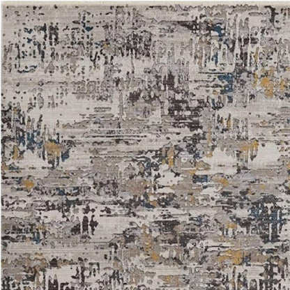 4' X 5' Beige Tan And Gold Abstract Area Rug