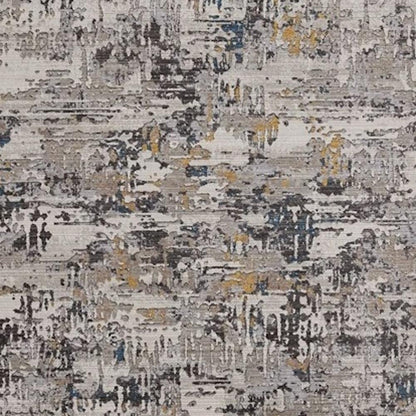 4' X 5' Beige Tan And Gold Abstract Area Rug