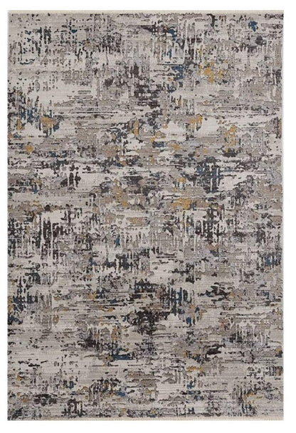 4' X 5' Beige Tan And Gold Abstract Area Rug
