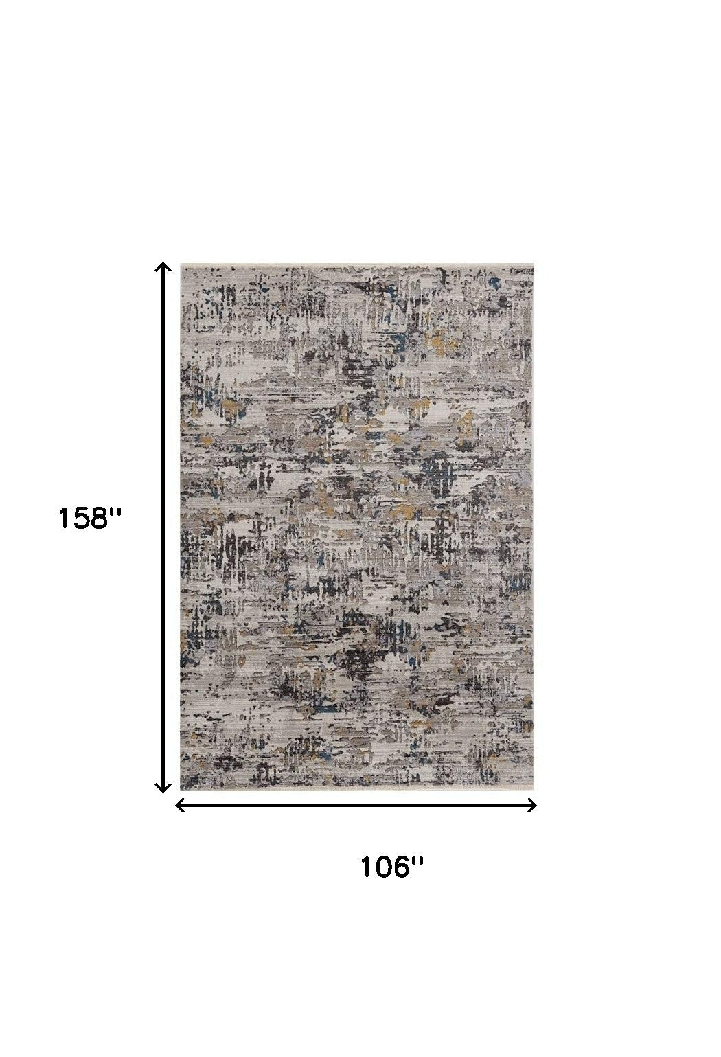 5' X 8' Grey Abstract Transitional Indoor Area Rug