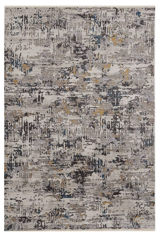 5' X 8' Grey Abstract Transitional Indoor Area Rug