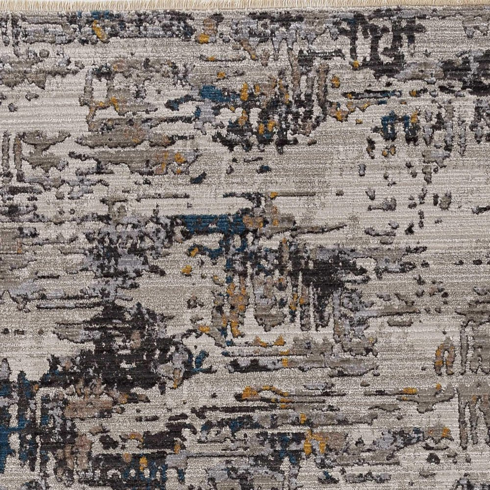 4' X 5' Beige Tan And Gold Abstract Area Rug