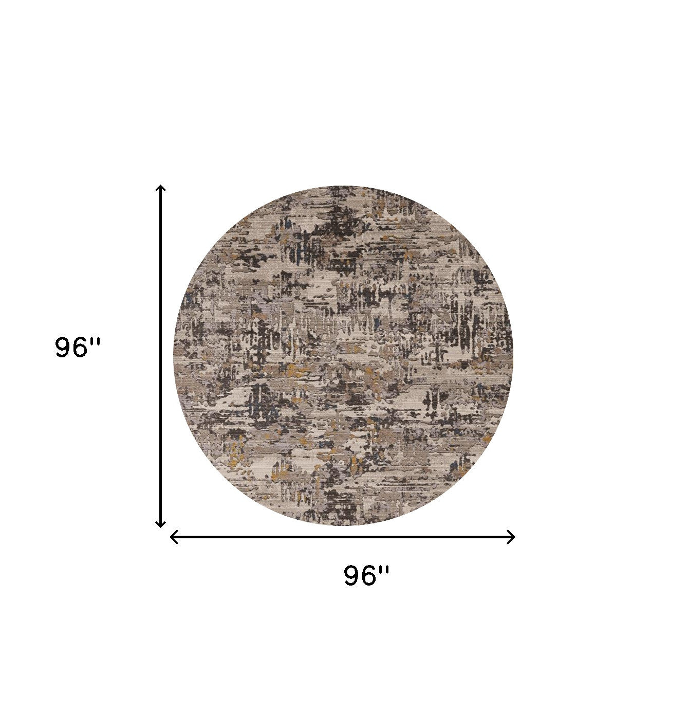 8' Gray Round Area Rug