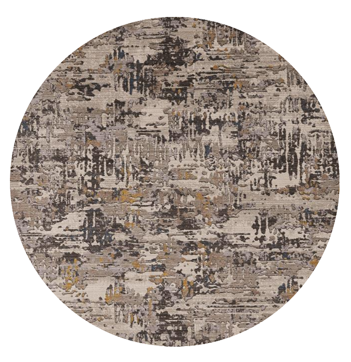 8' Gray Round Area Rug