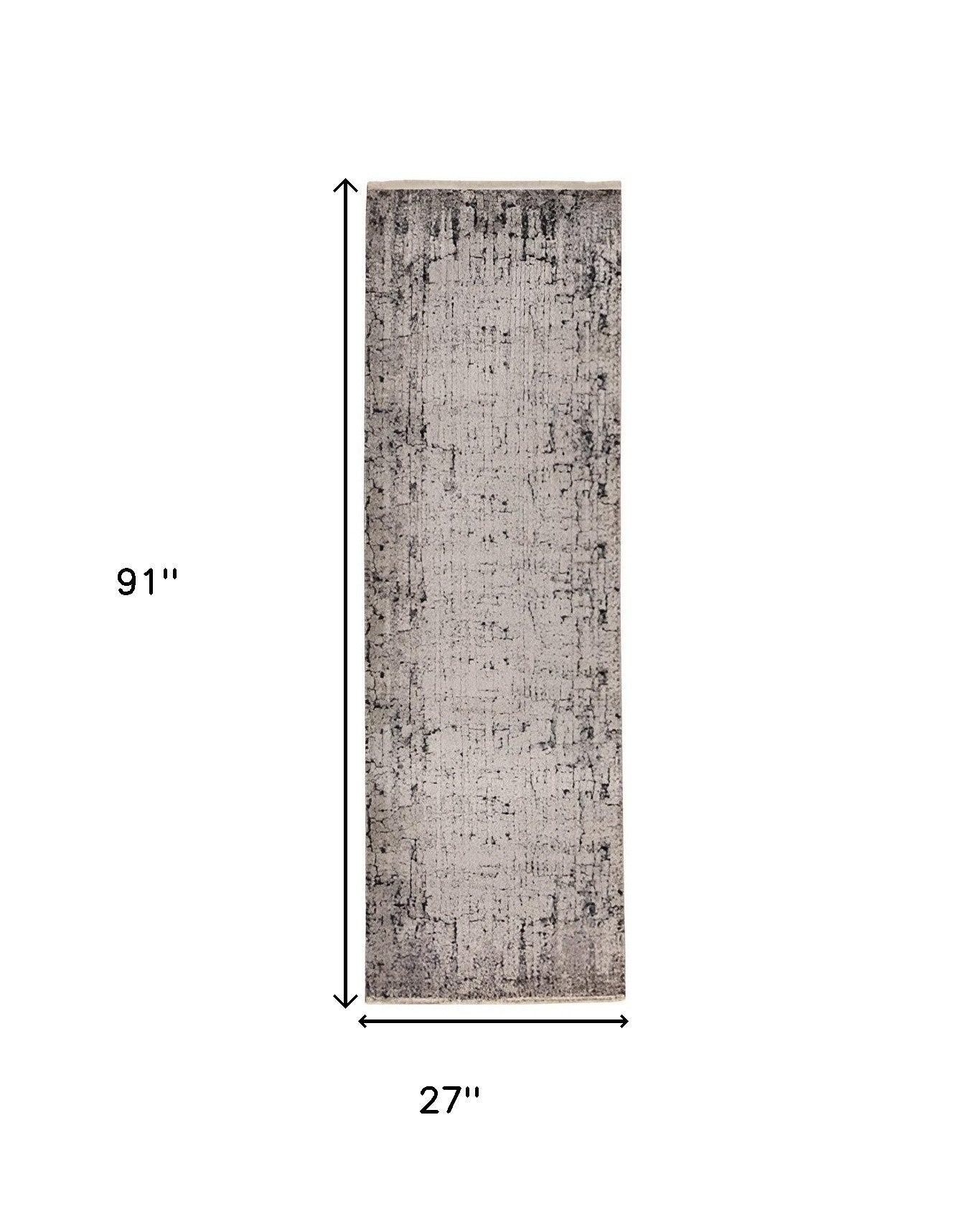 5' X 8' Ivory And Gray Abstract Distressed Area Rug