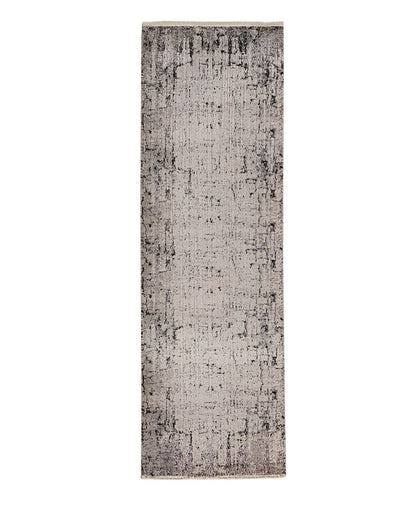 5' X 8' Ivory And Gray Abstract Distressed Area Rug
