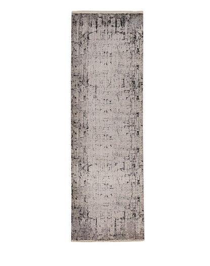 5' X 8' Ivory And Gray Abstract Distressed Area Rug