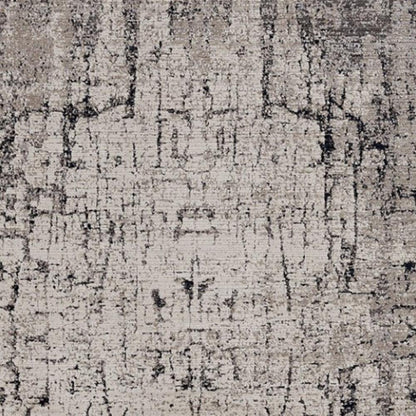 4' X 6' Ivory And Gray Abstract Distressed Area Rug