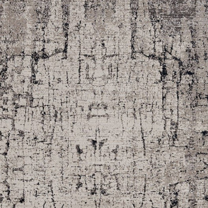 5' X 8' Ivory And Gray Abstract Distressed Area Rug