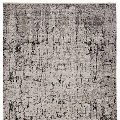 5' X 8' Ivory And Gray Abstract Distressed Area Rug