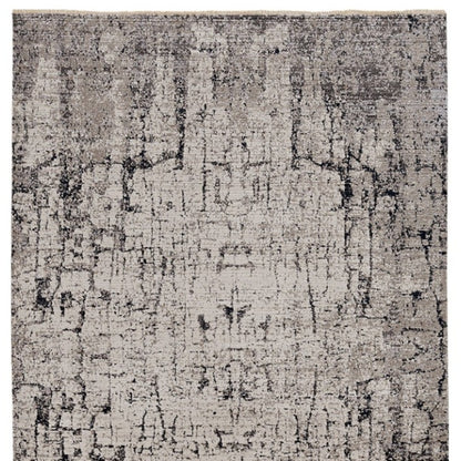 5' X 8' Ivory And Gray Abstract Distressed Area Rug