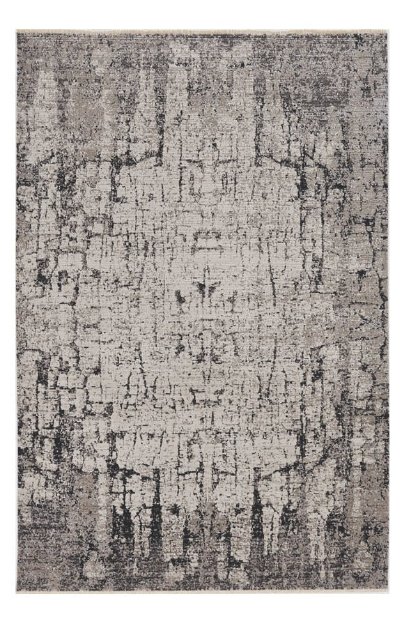 94 X 130 Ivory Or Grey Polyester Rug