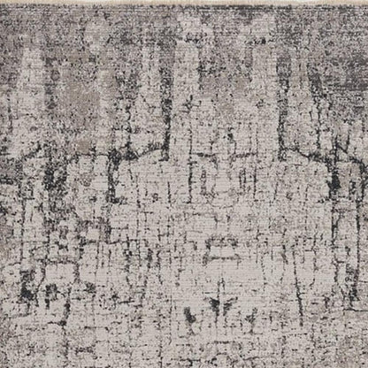 4' X 6' Ivory And Gray Abstract Distressed Area Rug