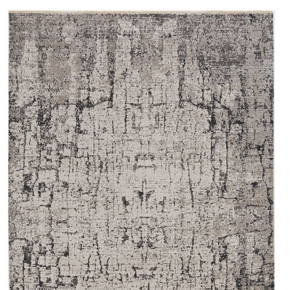 94 X 130 Ivory Or Grey Polyester Rug