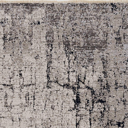 4' X 6' Ivory And Gray Abstract Distressed Area Rug
