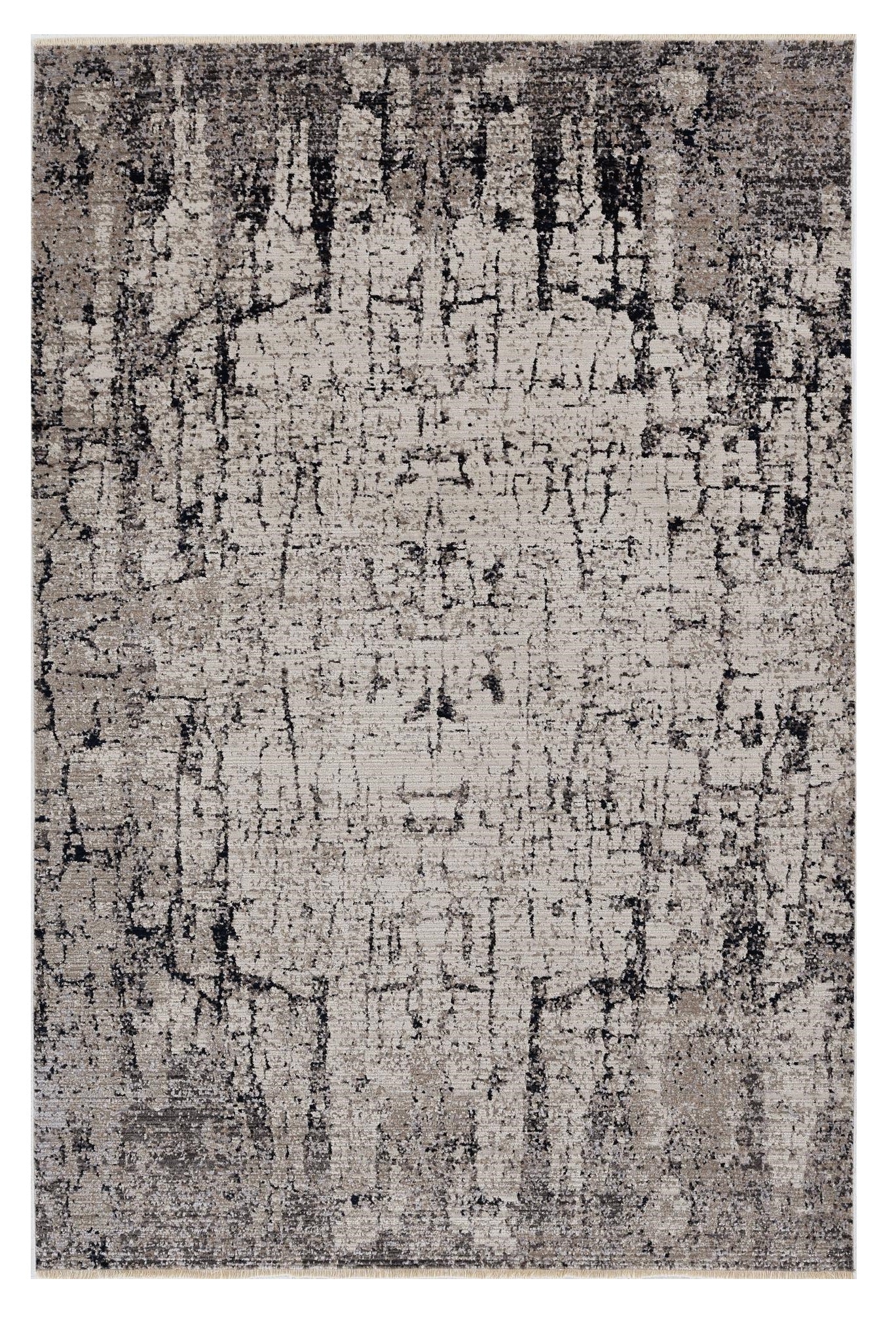 94 X 130 Ivory Or Grey Polyester Rug