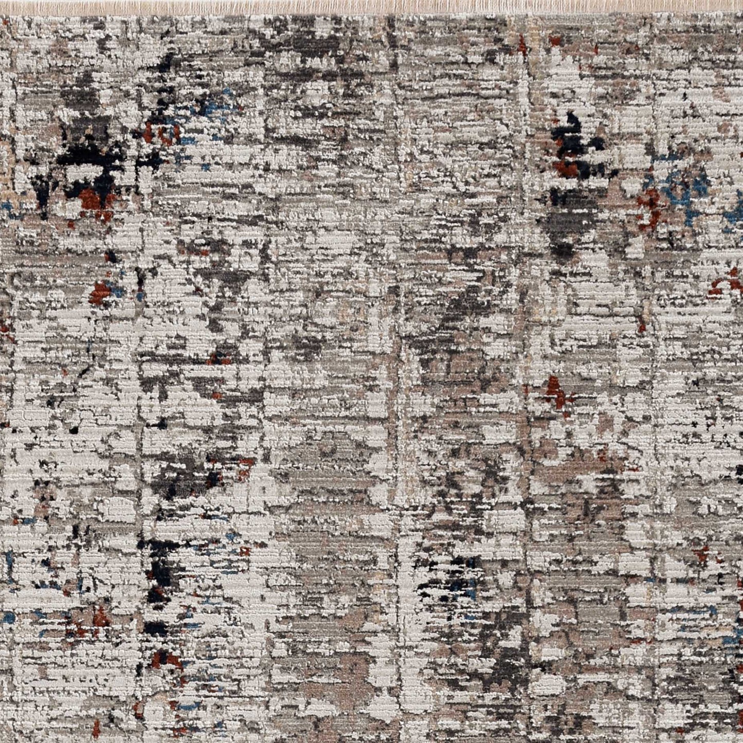 5' X 8' Beige And Gray Abstract Distressed Area Rug