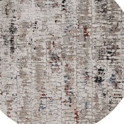 5' X 8' Beige And Gray Abstract Distressed Area Rug