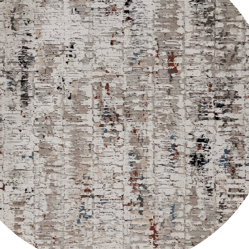 5' X 8' Beige And Gray Abstract Distressed Area Rug
