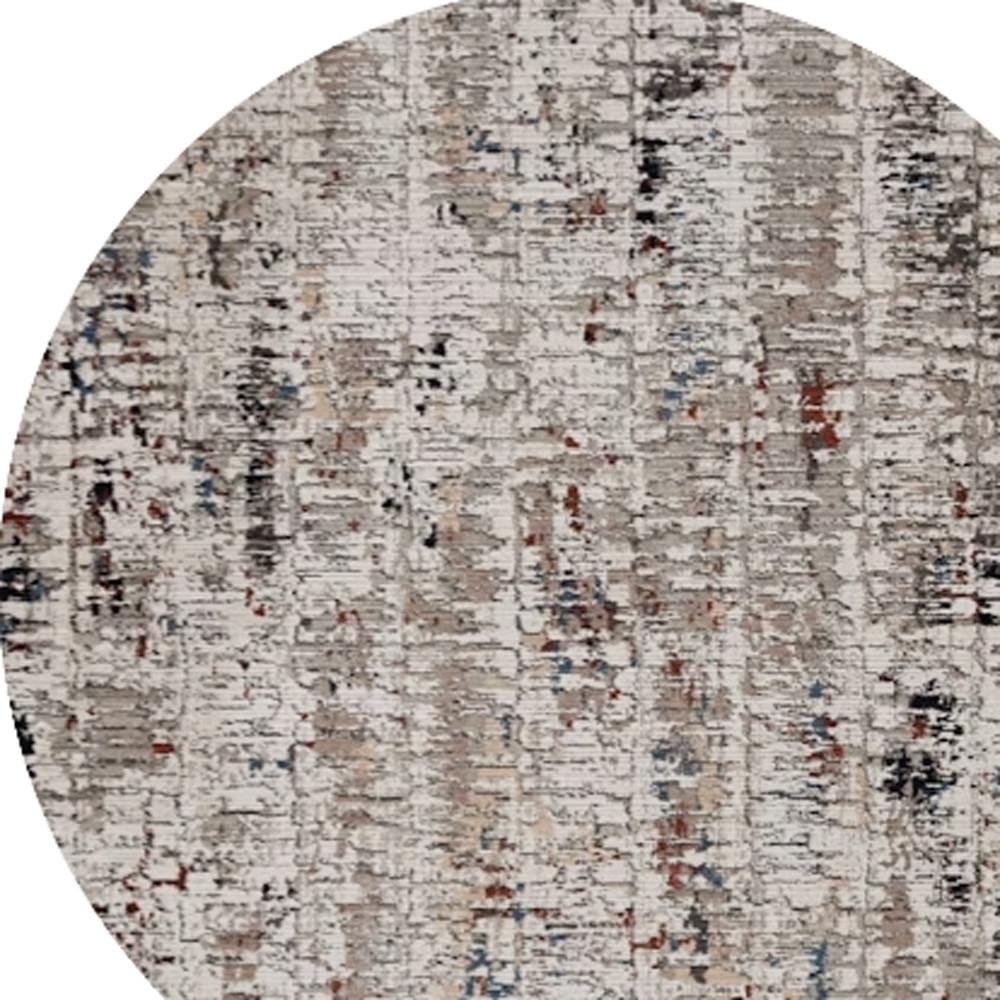 4' X 5' Beige And Gray Abstract Distressed Area Rug