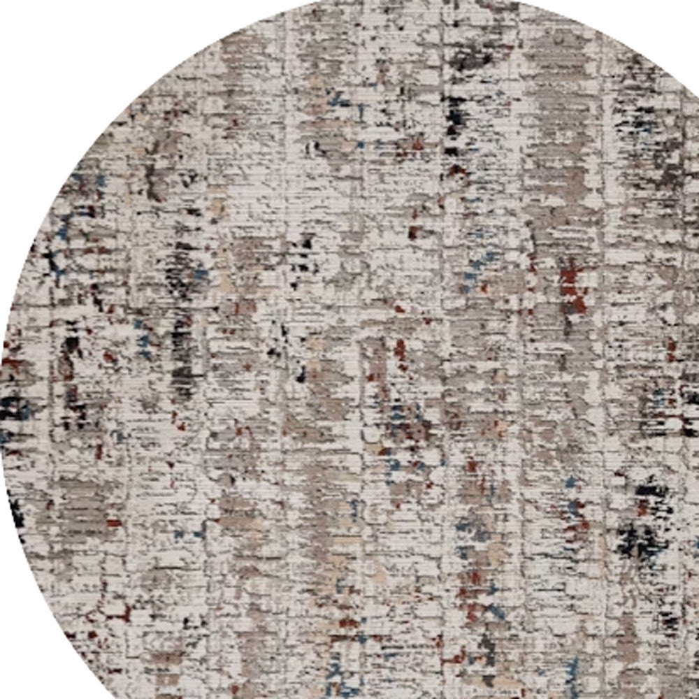 5' X 8' Beige And Gray Abstract Distressed Area Rug