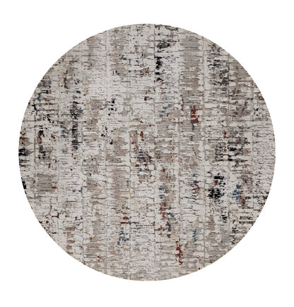 5' X 8' Beige And Gray Abstract Distressed Area Rug