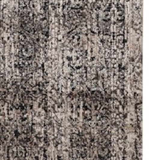 4' X 6' Grey Machine Woven Shrank Distressed Traditional Design Indoor Area Rug