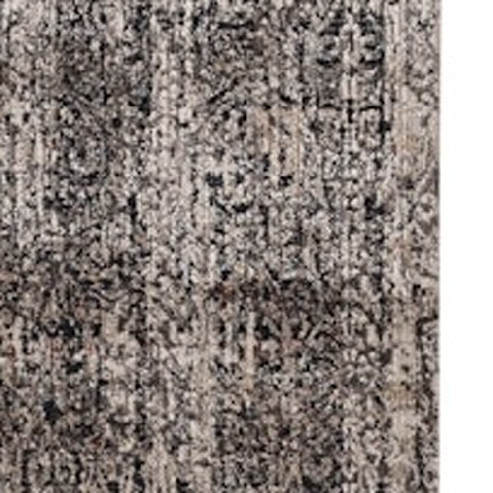 5' X 8' Grey Machine Woven Distressed Traditional Indoor Area Rug