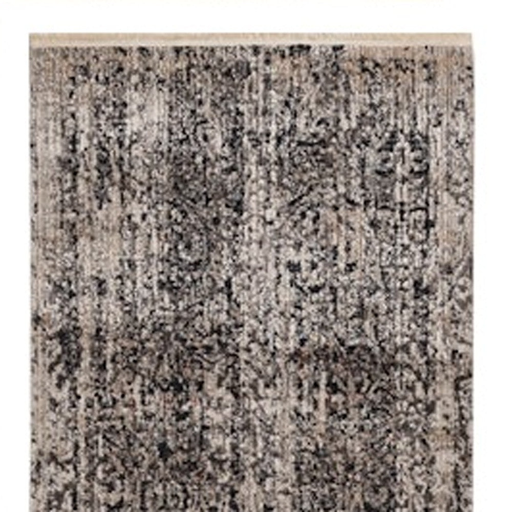 5' X 8' Grey Machine Woven Distressed Traditional Indoor Area Rug