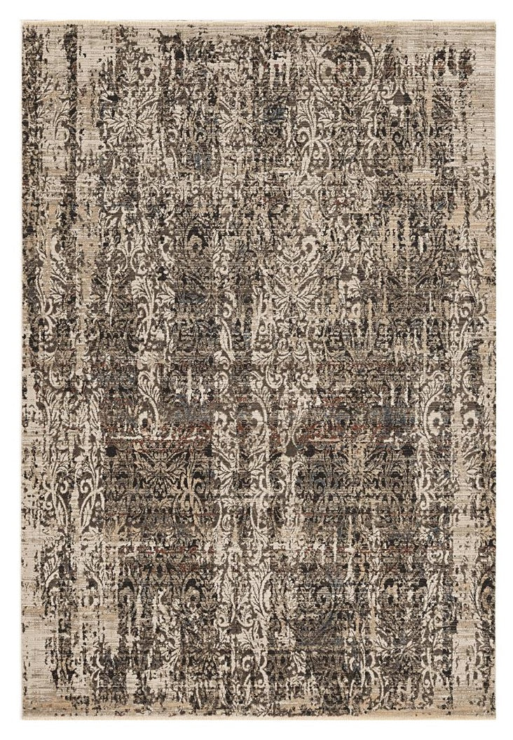 5' X 8' Grey Machine Woven Distressed Traditional Indoor Area Rug