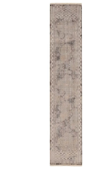 2' X 8' Natural Geometric Bars Runner Rug