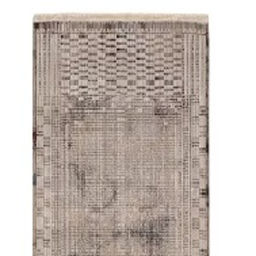 5' X 8' Natural Brown Machine Woven Abstract Lines Indoor Area Rug