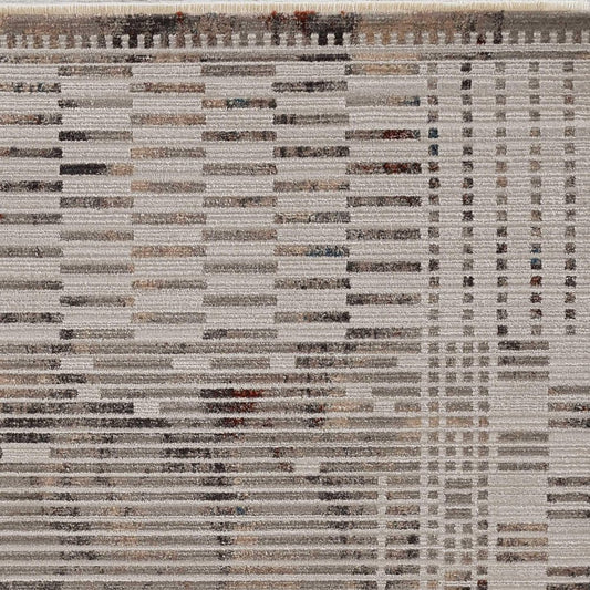 5' X 8' Beige And Brown Abstract Area Rug