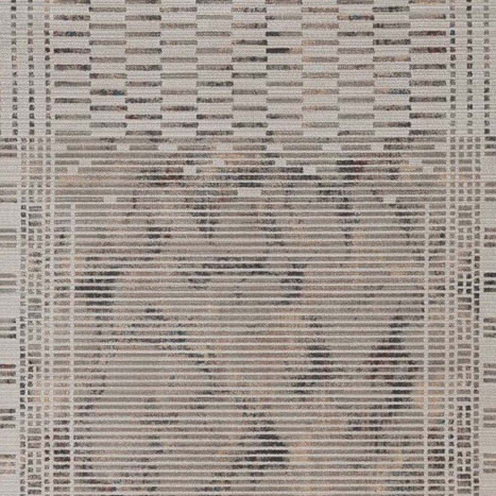 8' Beige And Brown Abstract Round Rug