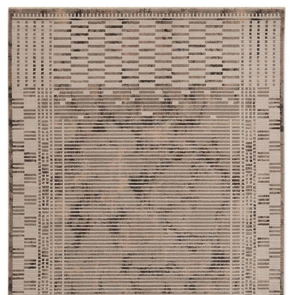 4' X 6' Beige And Brown Abstract Area Rug