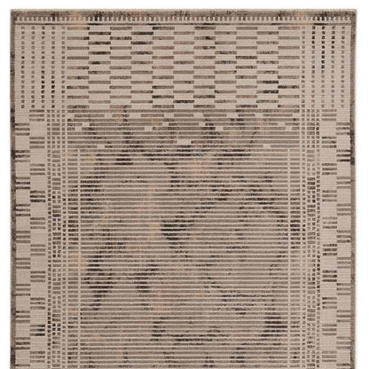 4' X 6' Beige And Brown Abstract Area Rug