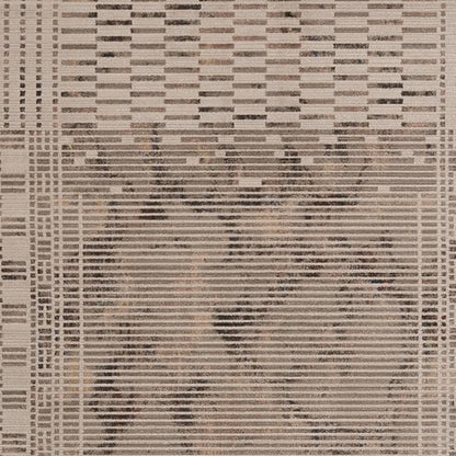 8' Beige And Brown Abstract Round Rug