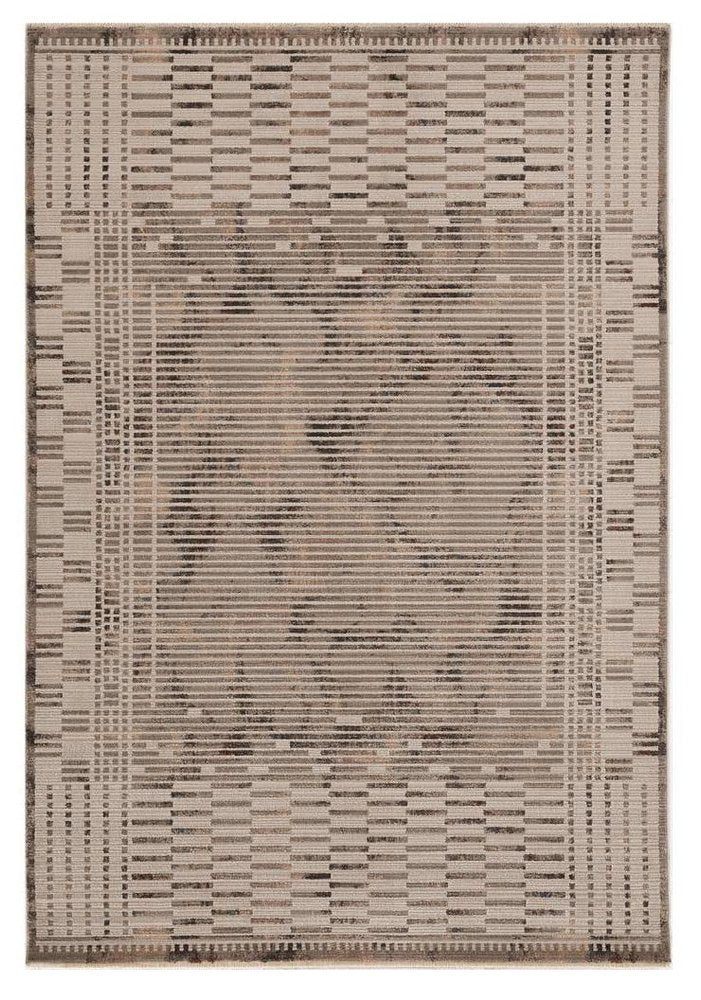 4' X 6' Beige And Brown Abstract Area Rug